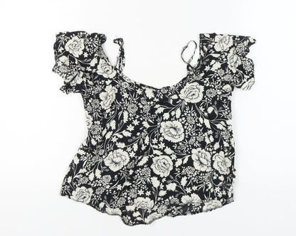 Womens UK Size 10 Miss Selfridge Black Basic Blouse