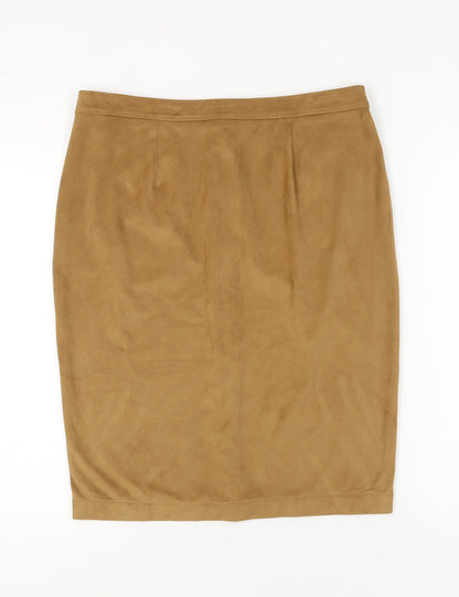 Marks and Spencer Women's Beige Knee Length Pencil Skirt
