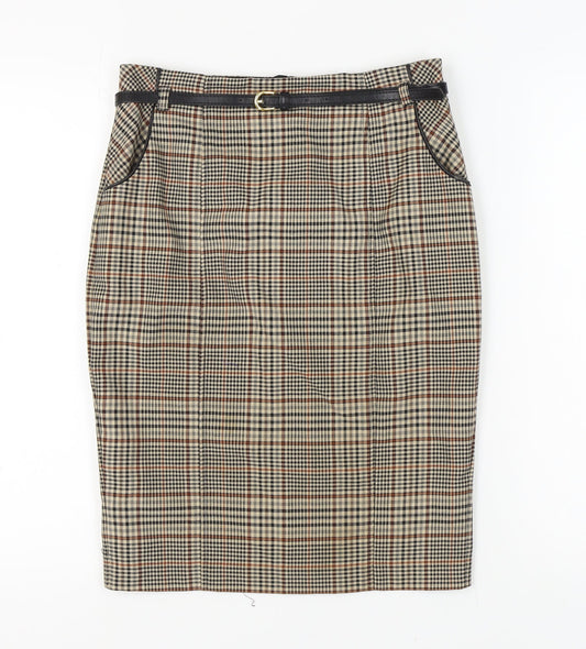 Next Women Multicoloured Plaid Knee Length Skirt 8