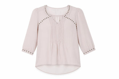 Womens UK Size 14 NEXT Beige Basic Blouse