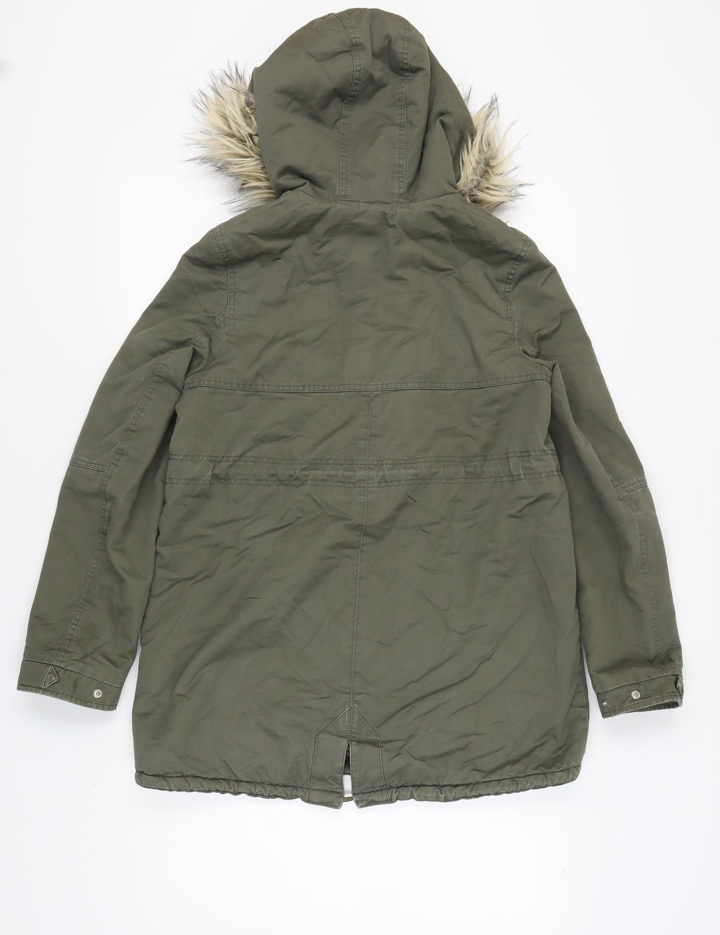 Womens UK Size XS H&M Green Parka Coat