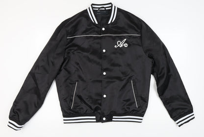 ASOS DESIGN Men's Black XL Varsity Jacket