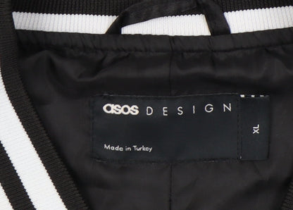 ASOS DESIGN Men's Black XL Varsity Jacket