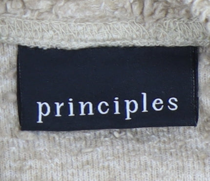 Principles Women Beige Sweatshirt Size 14 High Neck Autumn