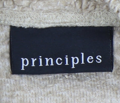 Principles Women Beige Sweatshirt Size 14 High Neck Autumn