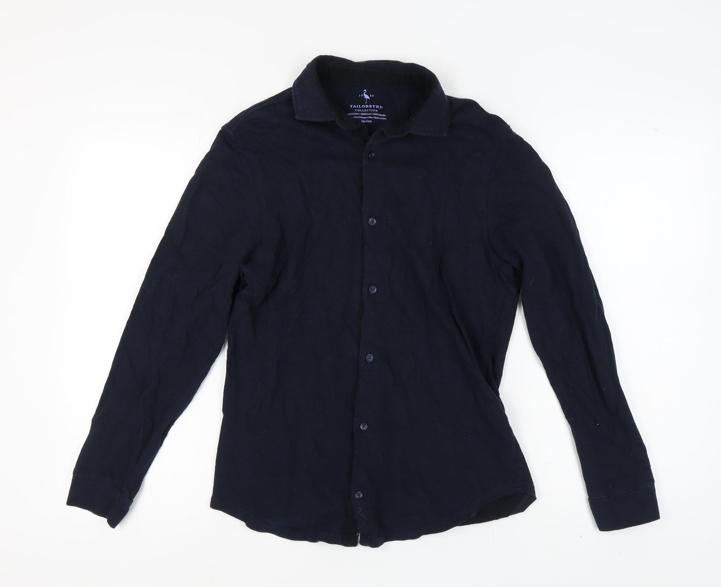 Tailorbyrd Men's Black Long Sleeve Button-Up Shirt M