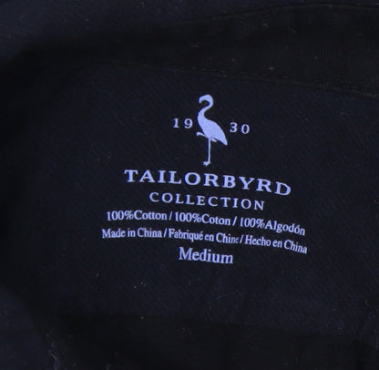 Tailorbyrd Men's Black Long Sleeve Button-Up Shirt M