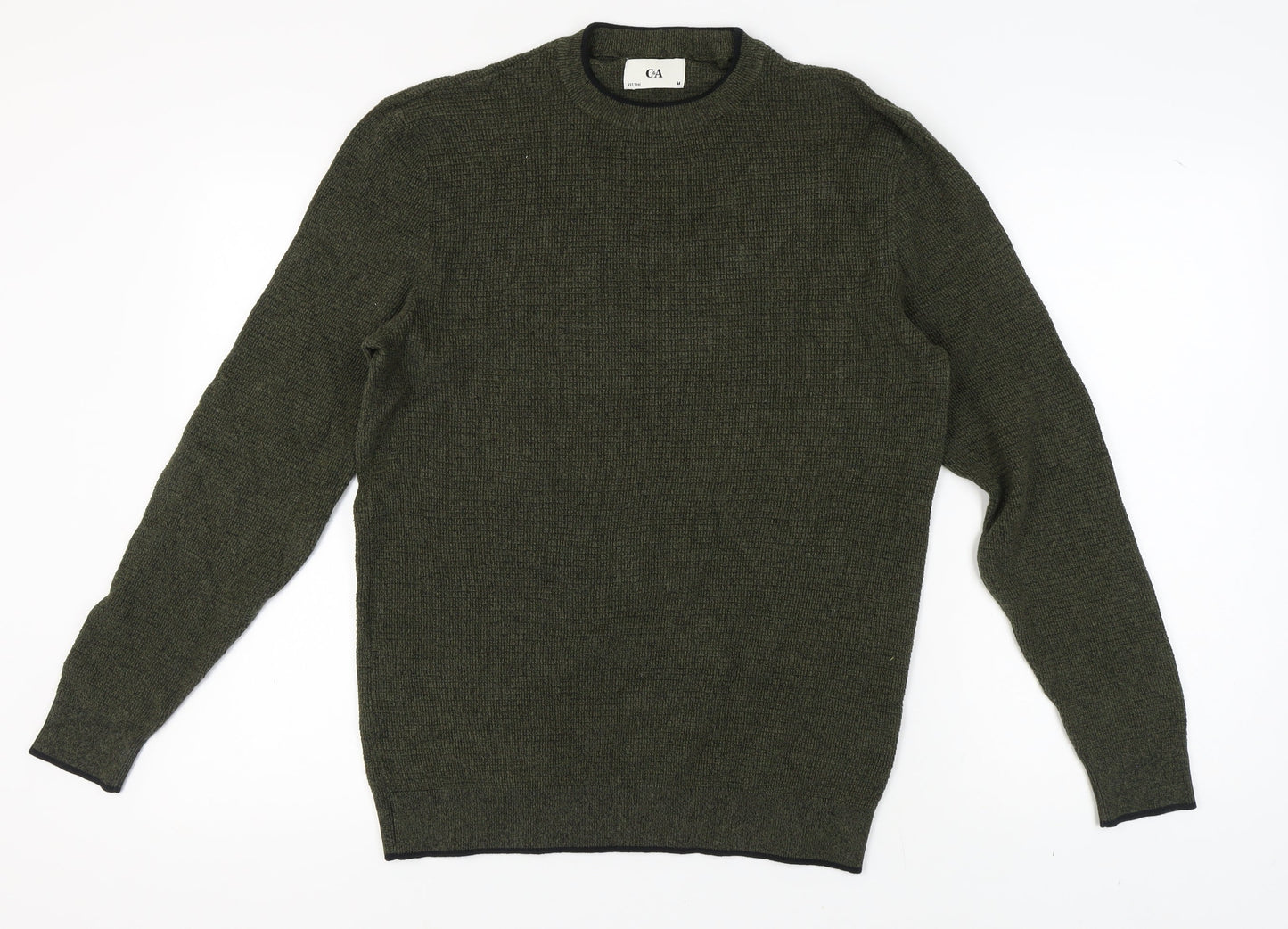 C&A Men's Green Pullover Jumper Medium