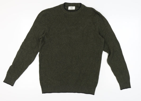 C&A Men's Green Pullover Jumper Medium