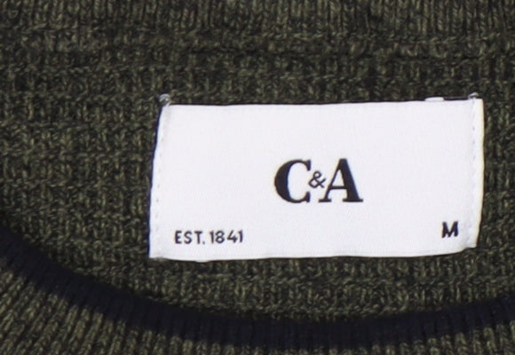 C&A Men's Green Pullover Jumper Medium