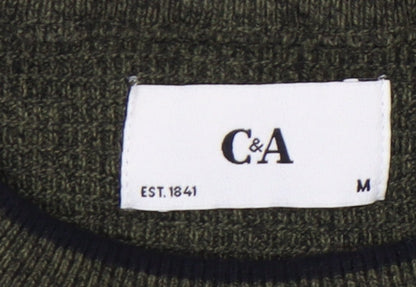 C&A Men's Green Pullover Jumper Medium