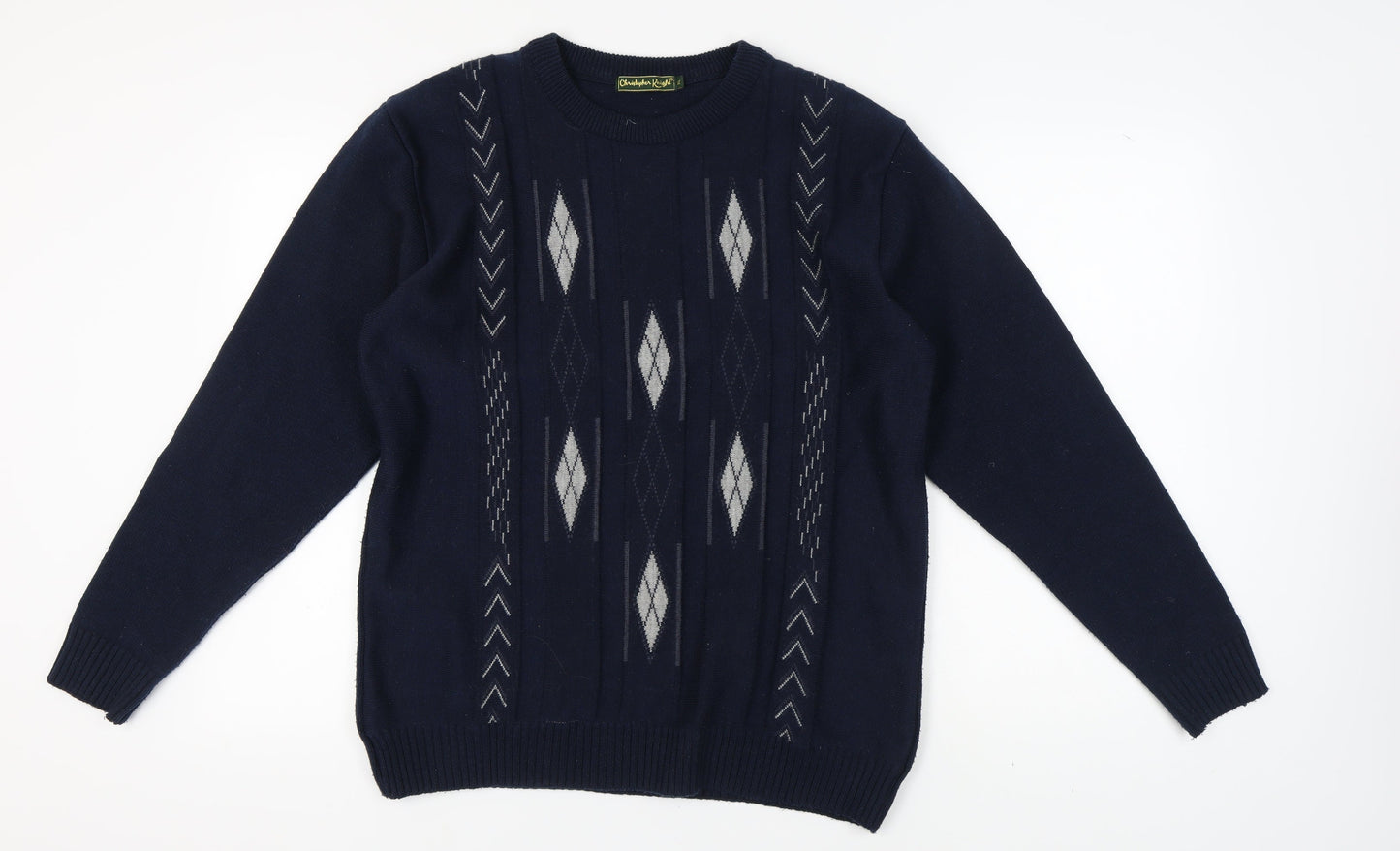 Christopher Knight Men's XL Blue Argyle Pullover Jumper