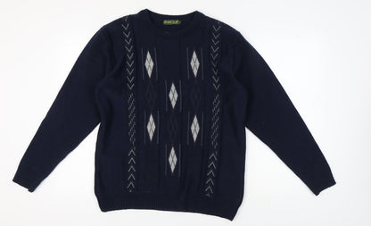 Christopher Knight Men's XL Blue Argyle Pullover Jumper