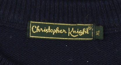 Christopher Knight Men's XL Blue Argyle Pullover Jumper