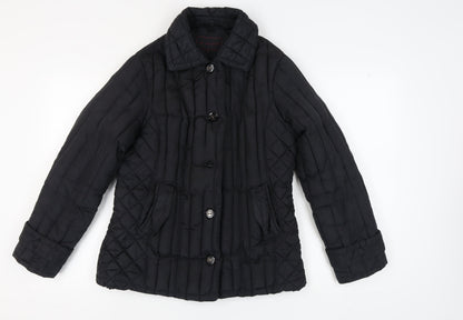 Womens UK Size M Marks and Spencer Black Quilted Coat