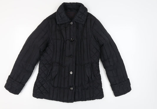 Womens UK Size M Marks and Spencer Black Quilted Coat
