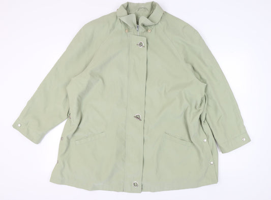 Elvi Women's Green Casual Mid-Length Jacket - Size 2