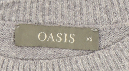 Oasis Women's Grey Pullover Jumper XS Relaxed Fit