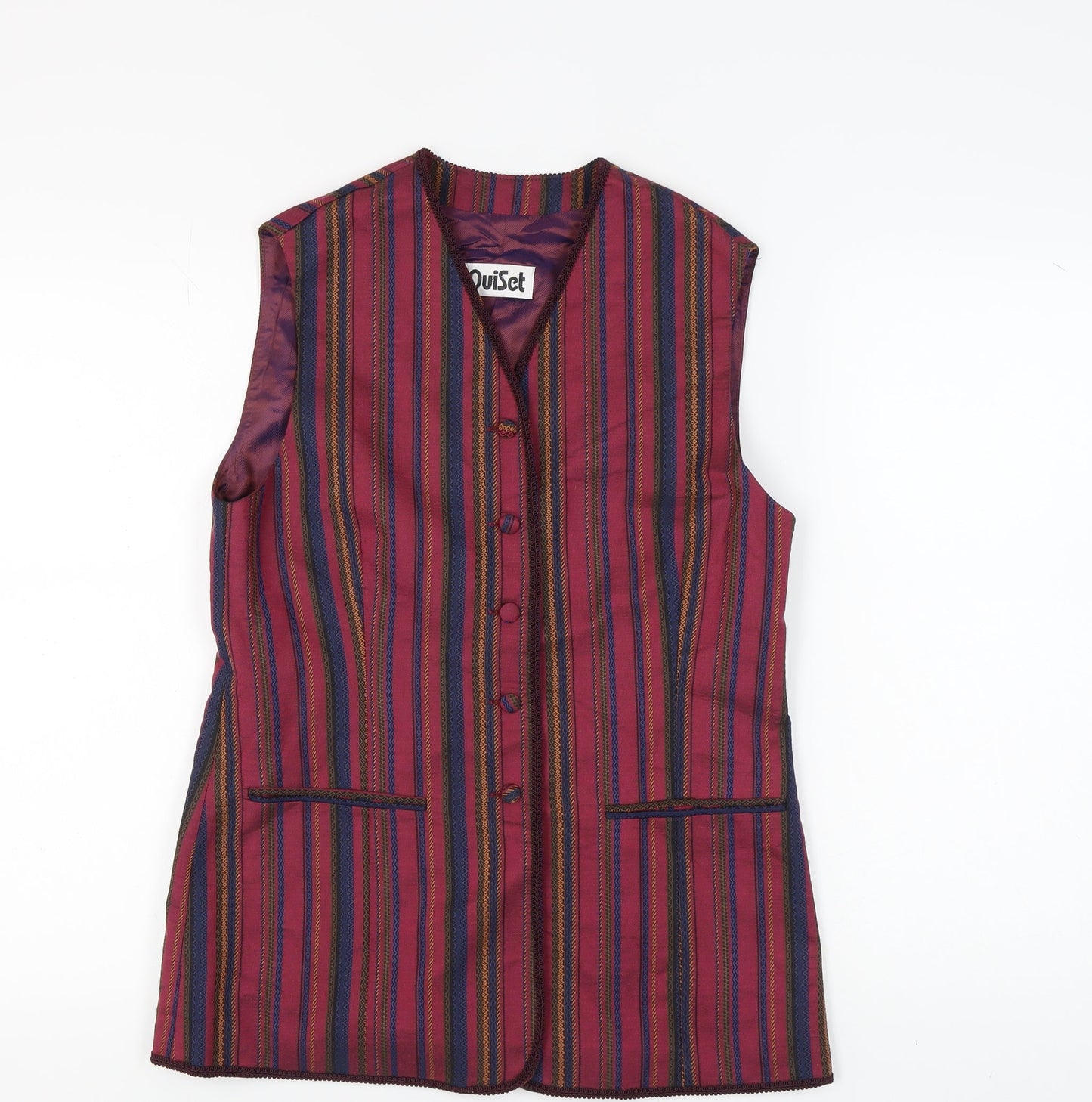 OuiSet Women's Multicoloured Striped Waistcoat Size 10