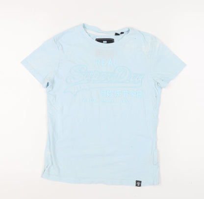 Womens UK Size 6 Superdry Blue Basic T-Shirt