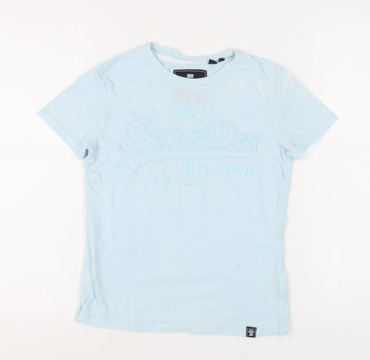 Womens UK Size 6 Superdry Blue Basic T-Shirt