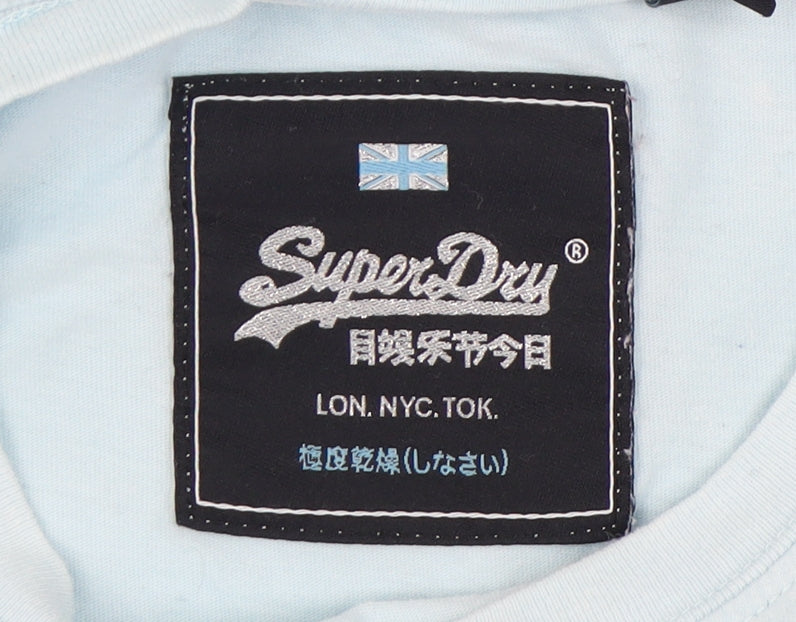 Womens UK Size 6 Superdry Blue Basic T-Shirt