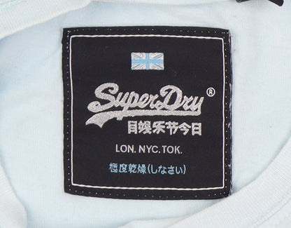 Womens UK Size 6 Superdry Blue Basic T-Shirt