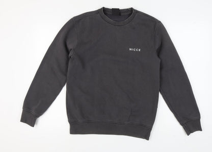 Mens UK Size S NICCE Black Pullover Sweatshirt