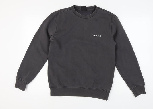 Mens UK Size S NICCE Black Pullover Sweatshirt