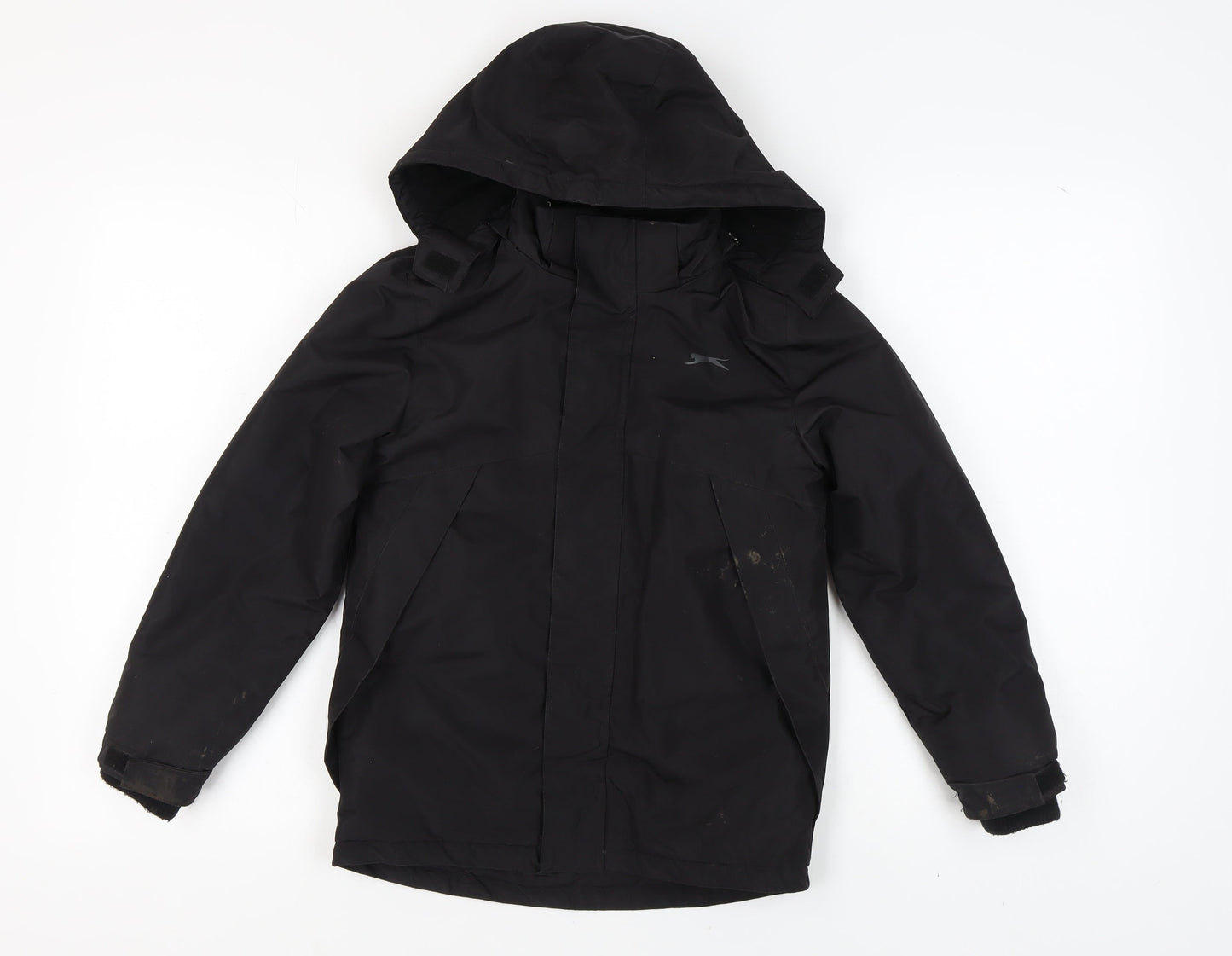 Slazenger Boys Black Hooded Winter Jacket 9-10 Years