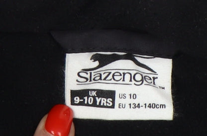 Slazenger Boys Black Hooded Winter Jacket 9-10 Years