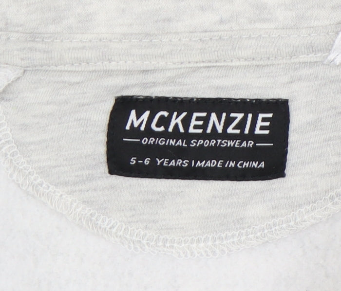 McKenzie Girls Grey Colourblock Hoodie Sweatshirt 5-6 Years