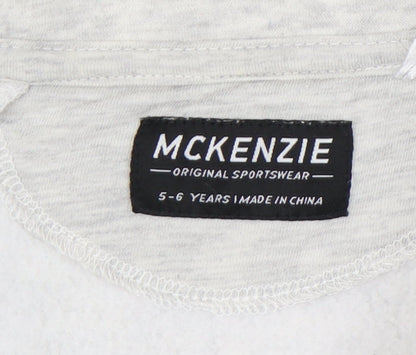 McKenzie Girls Grey Colourblock Hoodie Sweatshirt 5-6 Years