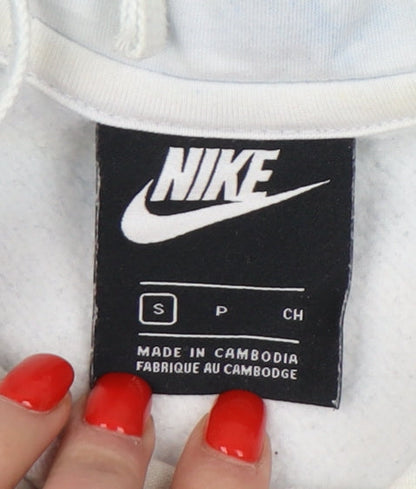 Nike Women's White Hoodie Small, Logo, Hooded, Cotton