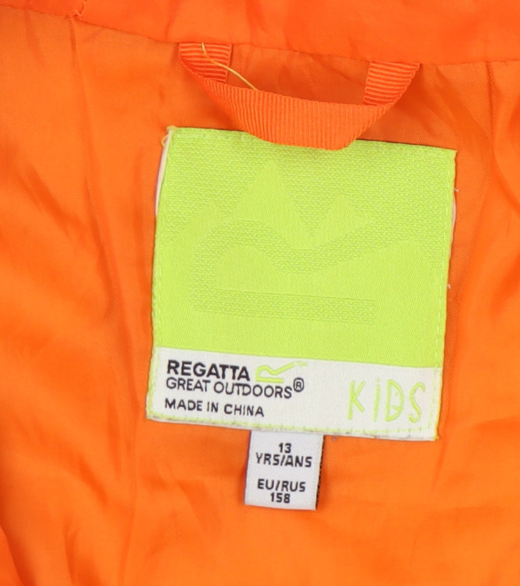 Regatta Boys Orange Puffer Jacket, Hooded, Size 13 Years