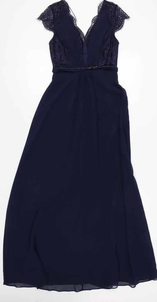 Monsoon Women's Blue Maxi Dress Size 8 Formal
