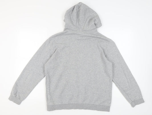 Adidas Grey M Unisex Pullover Hoodie - Sports Logo Style