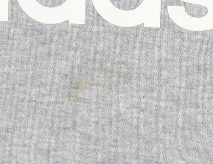 Adidas Grey M Unisex Pullover Hoodie - Sports Logo Style