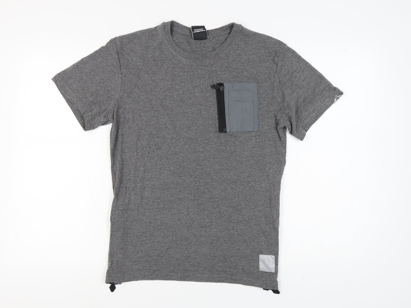 Divine Men's Grey Cotton Short Sleeve T-Shirt M