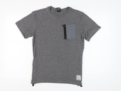 Divine Men's Grey Cotton Short Sleeve T-Shirt M