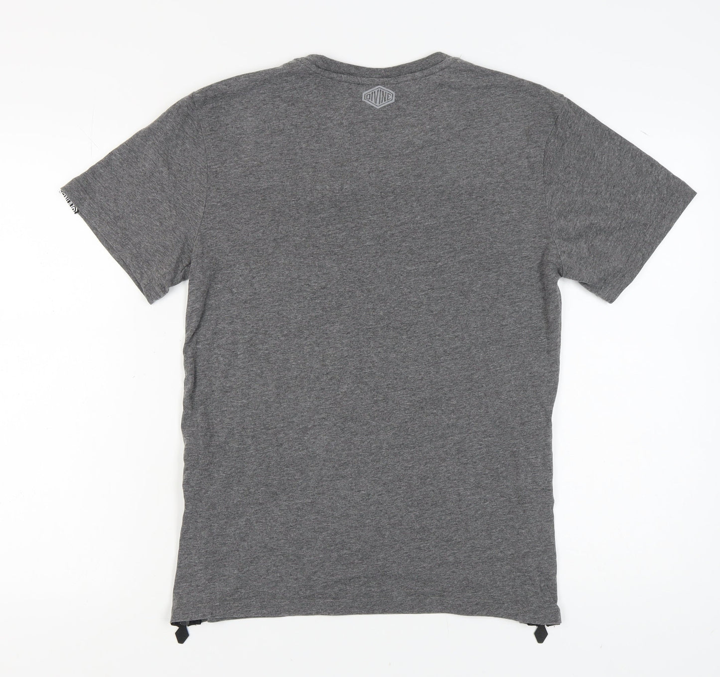 Divine Men's Grey Cotton Short Sleeve T-Shirt M
