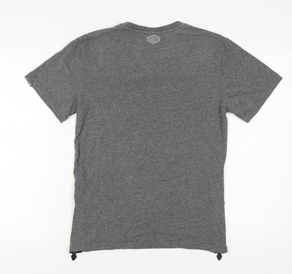 Divine Men's Grey Cotton Short Sleeve T-Shirt M