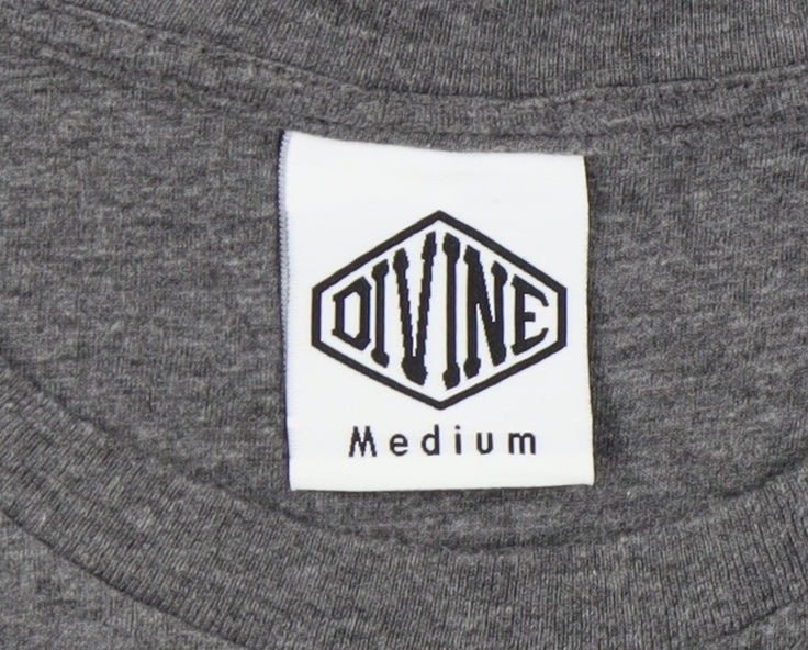Divine Men's Grey Cotton Short Sleeve T-Shirt M