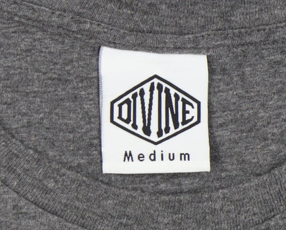 Divine Men's Grey Cotton Short Sleeve T-Shirt M