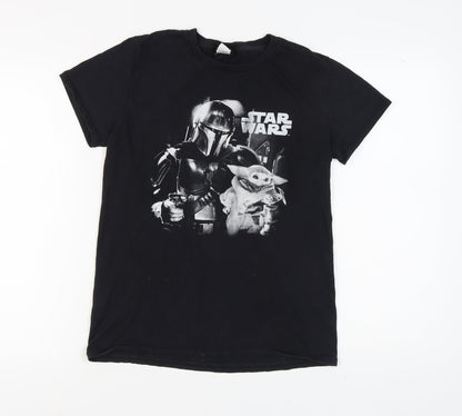 Mens UK Size M Fruit of the Loom Black  T-Shirt