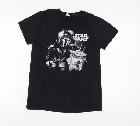 Mens UK Size M Fruit of the Loom Black  T-Shirt