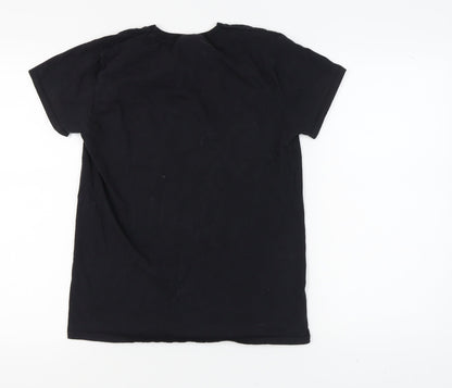 Mens UK Size M Fruit of the Loom Black  T-Shirt