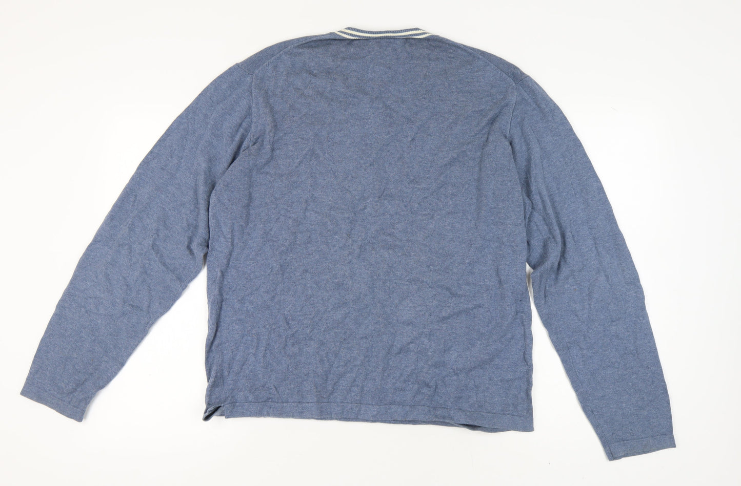 GAP Men's Blue V-Neck Pullover Jumper L