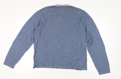 GAP Men's Blue V-Neck Pullover Jumper L