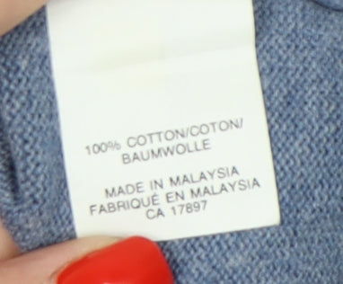 GAP Men's Blue V-Neck Pullover Jumper L